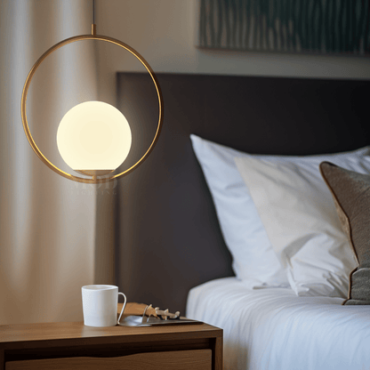 Suspension Nordique LED Design Fer Doré Verre IP20