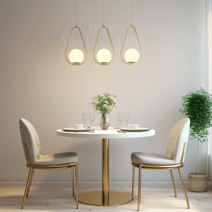 Suspension Nordique LED Design Fer Doré Verre IP20