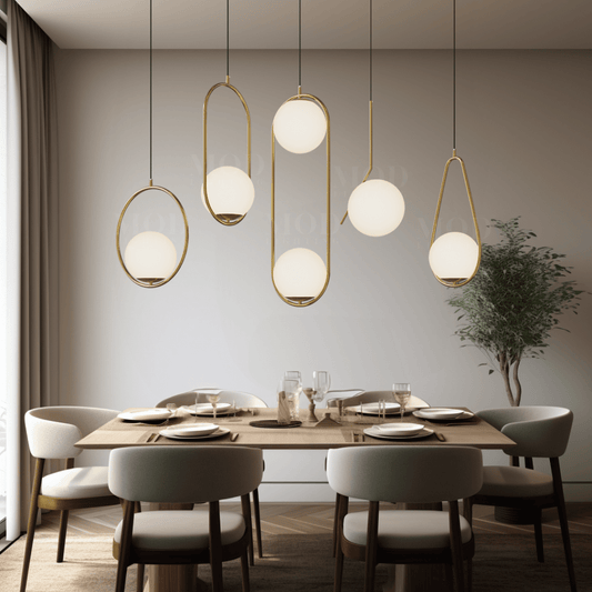 Suspension Nordique LED Design Fer Doré Verre IP20