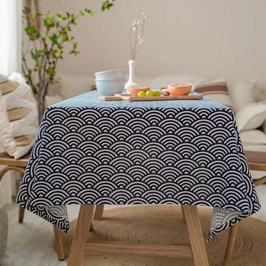 Nappe Rectangulaire en Lin – Élégance Japonaise pour une Table Raffinée