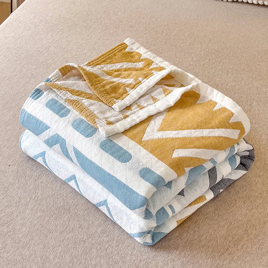 Couverture d’Été Japonaise en Coton Lavé, Trois Couches