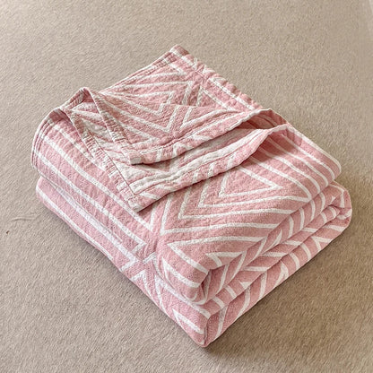 Couverture d’Été Japonaise en Coton Lavé, Trois Couches