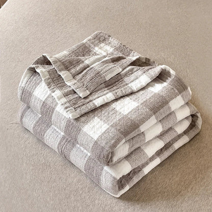 Couverture d’Été Japonaise en Coton Lavé, Trois Couches