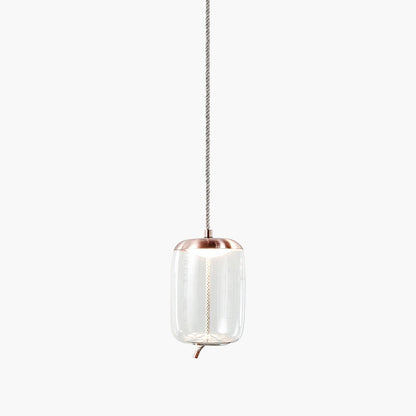 Suspension Knot en Verre Soufflé et Corde Naturelle