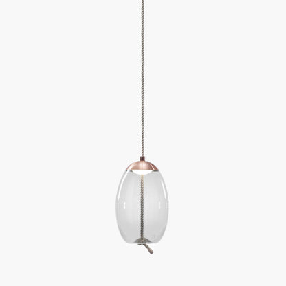 Suspension Knot en Verre Soufflé et Corde Naturelle