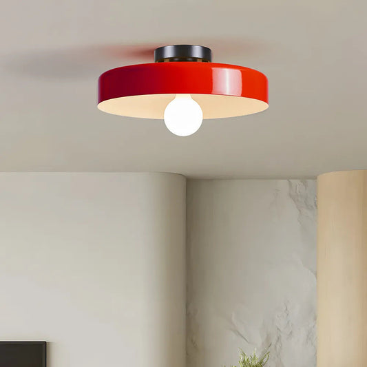 Plafonnier LED Semi-Encastré, Cercle Design, Ø35cm, Style Mid-Century