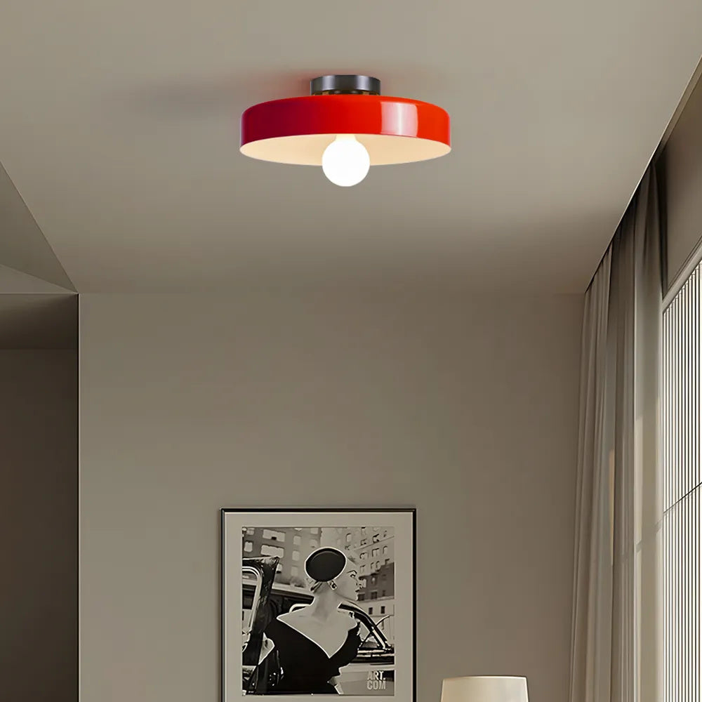 Plafonnier LED Semi-Encastré, Cercle Design, Ø35cm, Style Mid-Century