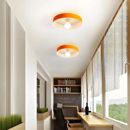 Plafonnier LED Semi-Encastré, Cercle Design, Ø35cm, Style Mid-Century
