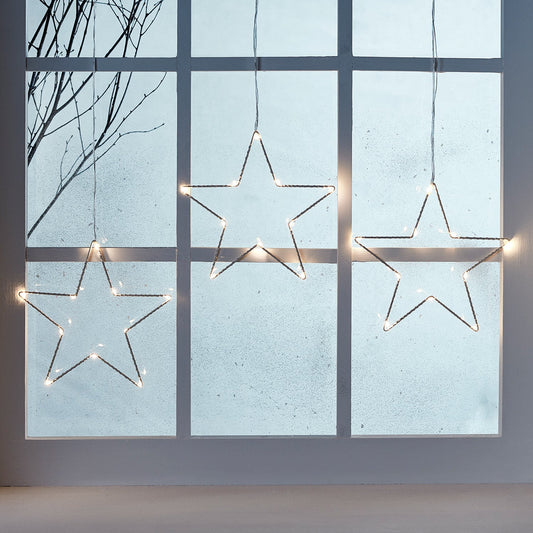 Osby | Décoration de Fenêtre LED en Forme d'Étoile - Set de 3