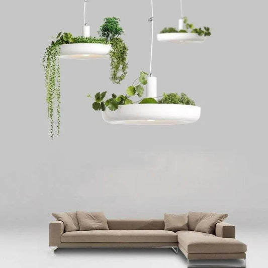 Suspension Plafond Moderne avec Pot Plante Intégré