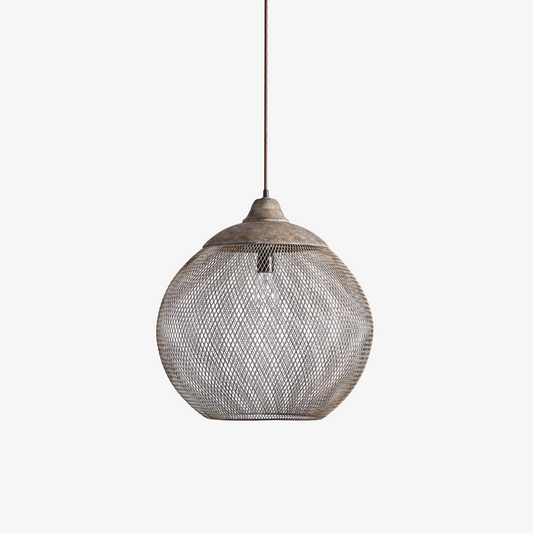Suspension Métal Maille Rétro – Finition Rouille