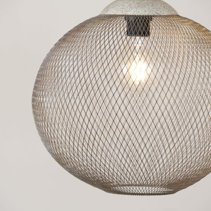 Suspension Métal Maille Rétro – Finition Rouille