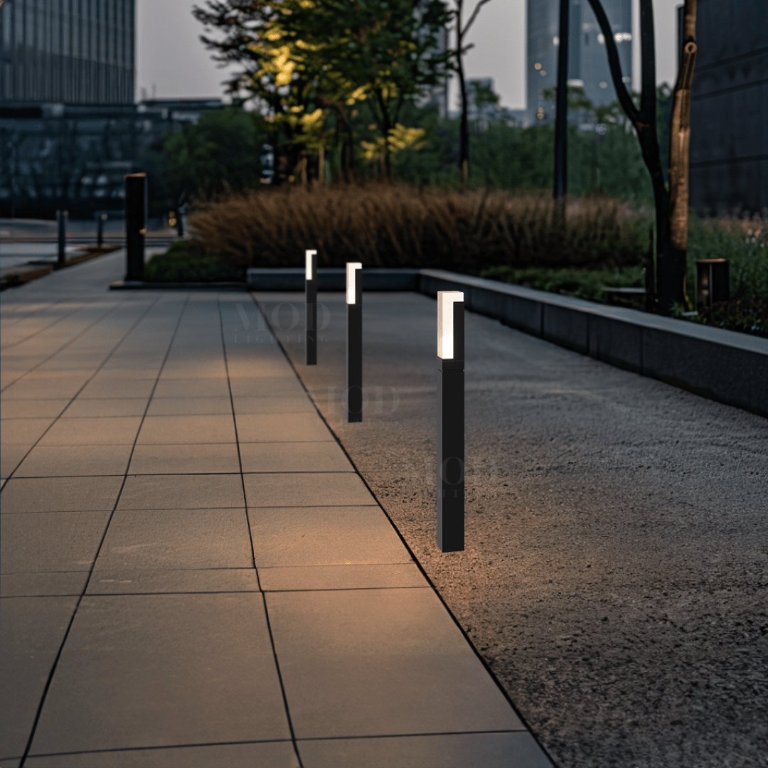 Borne LED Extérieure IP65 Noire en Aluminium Moderne