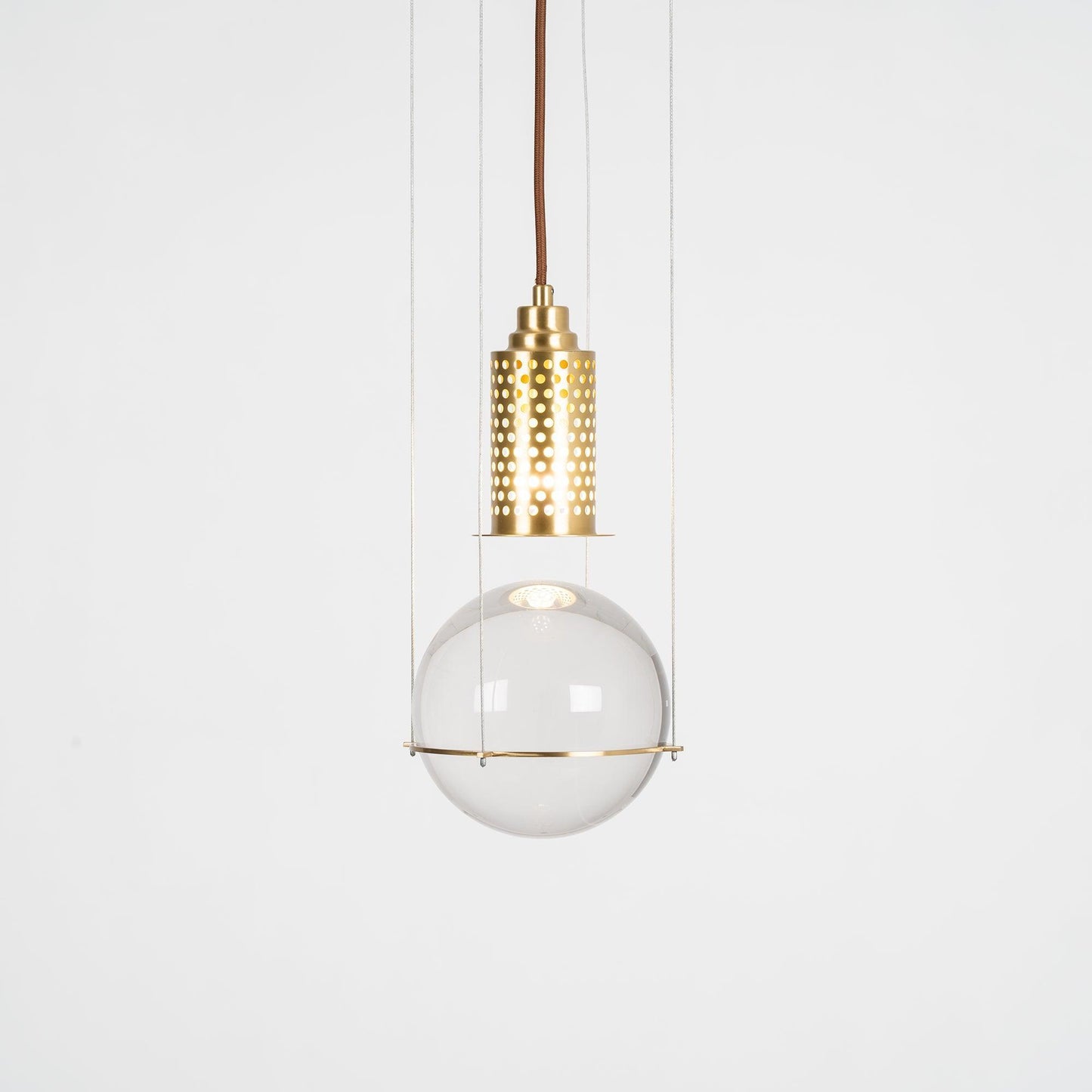 Suspension Globe Cristal – Laiton Doré Moderne