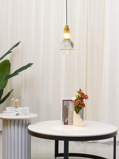 Suspension Globe Cristal – Laiton Doré Moderne