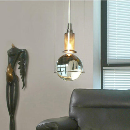 Suspension Globe Cristal – Laiton Doré Moderne