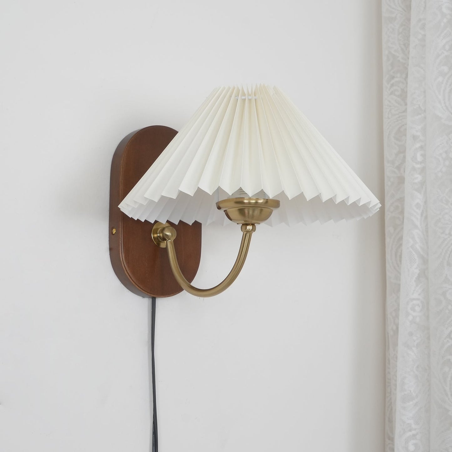 Louise – Applique Murale à Brancher en Bois et Métal 31 cm