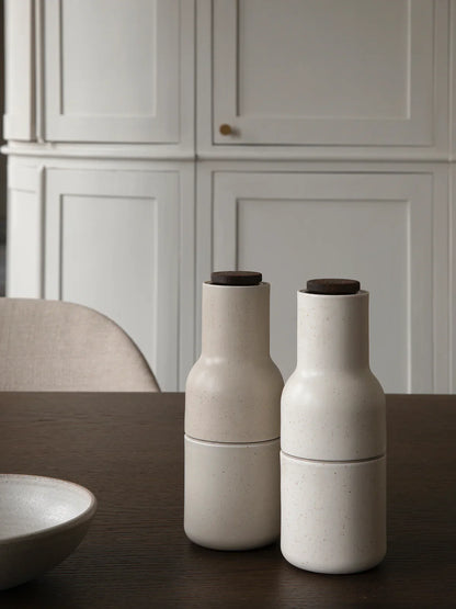 Moulin à Épices en Forme de Bouteille – Set de 2 pour Sel et Poivre avec Mécanisme Céramique