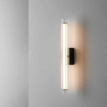 Applique Murale Moderne LED – Verre Texturé & Métal Noir