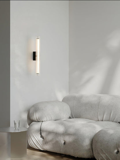 Applique Murale Moderne LED – Verre Texturé & Métal Noir