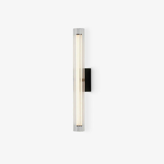 Applique Murale Moderne LED – Verre Texturé & Métal Noir