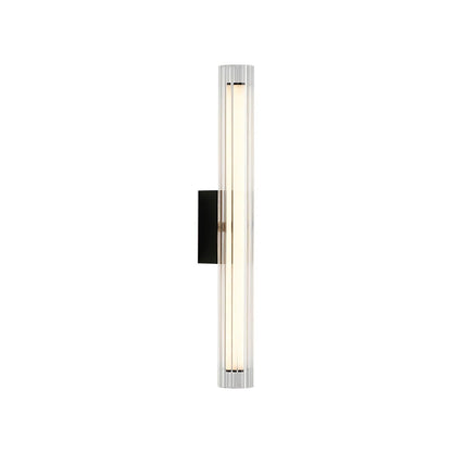 Applique Murale Moderne LED – Verre Texturé & Métal Noir