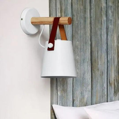 Applique Murale Bois Fer Nordic Chambre Plug-in/Murale