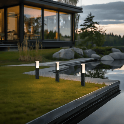 Borne LED Extérieure IP65 Noire en Aluminium Moderne