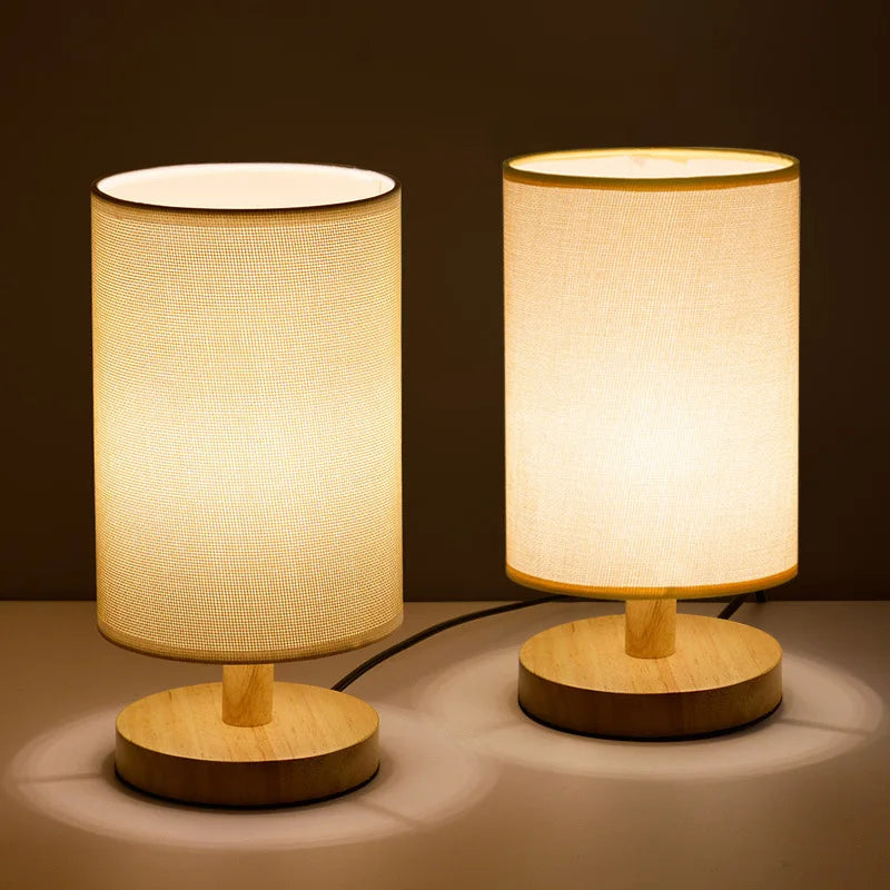 Organic Glow Lamp – Lampe en Bois Naturel & Tissu – Alimentation USB