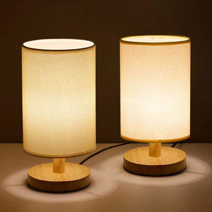 Organic Glow Lamp – Lampe en Bois Naturel & Tissu – Alimentation USB