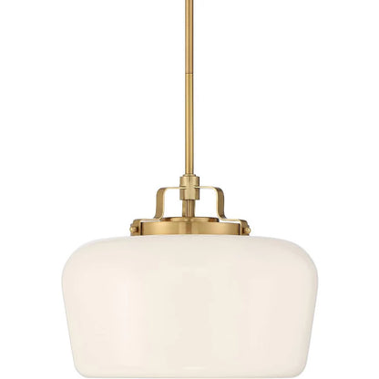 Suspension 3 Lampes Opale & Laiton, Verre Blanc 38cm, Cuisine
