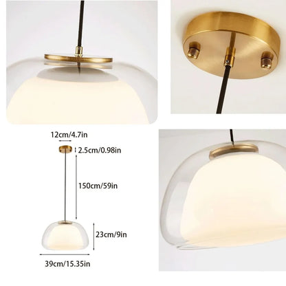 Suspension Moderne Verre Opalin Style Jelly Déco