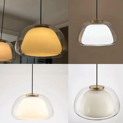 Suspension Moderne Verre Opalin Style Jelly Déco