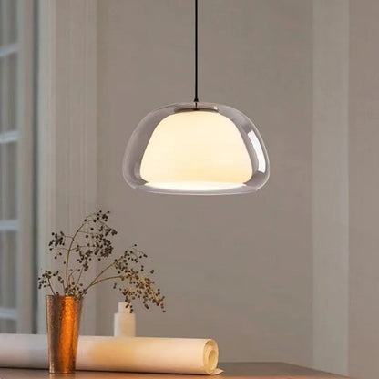 Suspension Moderne Verre Opalin Style Jelly Déco