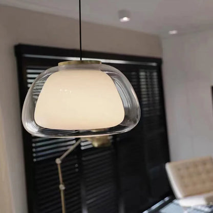 Suspension Moderne Verre Opalin Style Jelly Déco