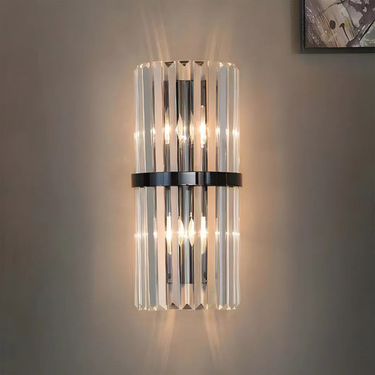 Applique Murale Luxe LED Inox et Cristal, 3000K