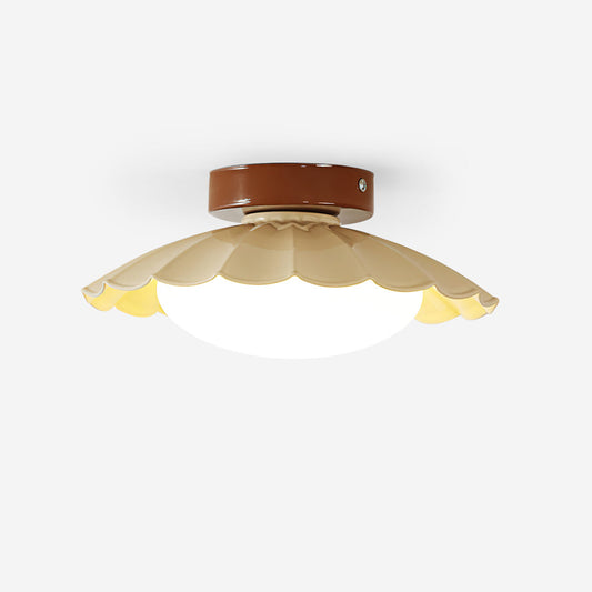Plafonnier LED Nephele, 25cm, Blanc Chaud, Bois ou Beige