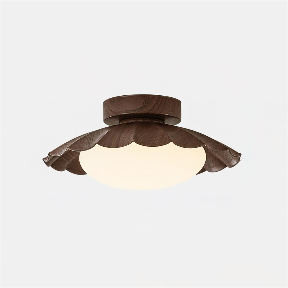 Plafonnier LED Nephele, 25cm, Blanc Chaud, Bois ou Beige