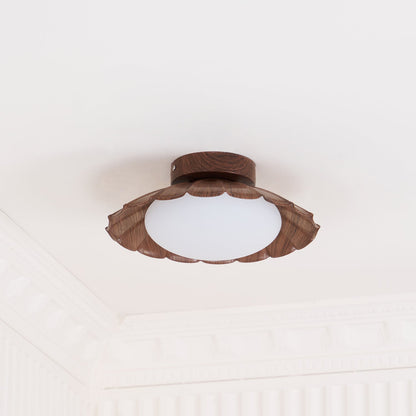 Plafonnier LED Nephele, 25cm, Blanc Chaud, Bois ou Beige
