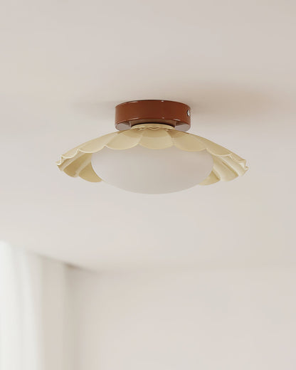Plafonnier LED Nephele, 25cm, Blanc Chaud, Bois ou Beige
