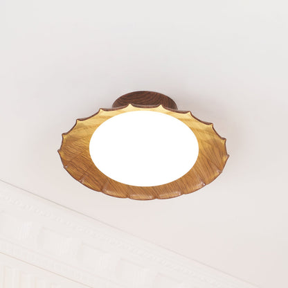 Plafonnier LED Nephele, 25cm, Blanc Chaud, Bois ou Beige