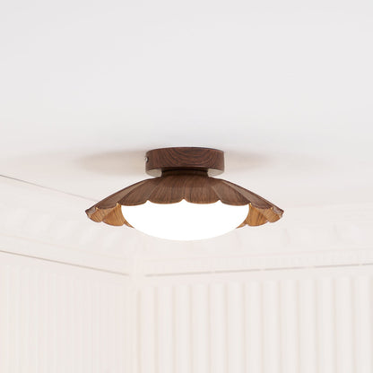Plafonnier LED Nephele, 25cm, Blanc Chaud, Bois ou Beige