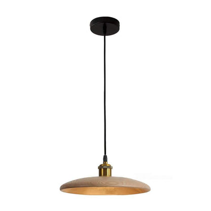 Suspension Nordique Bois, Design Soucoupe Vintage