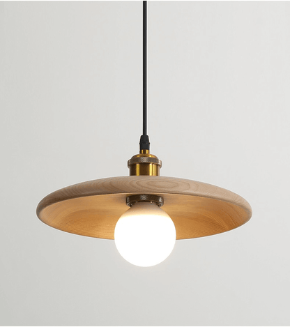 Suspension Nordique Bois, Design Soucoupe Vintage