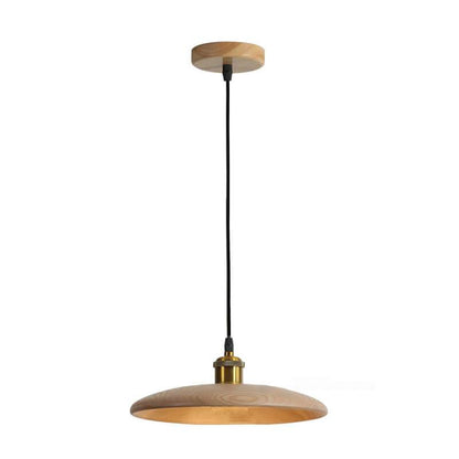 Suspension Nordique Bois, Design Soucoupe Vintage