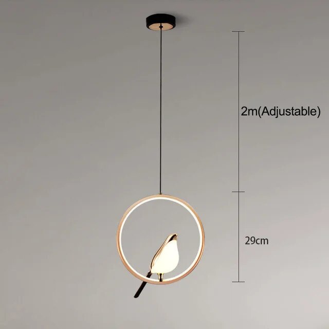Suspension de Luxe avec Oiseau en Or