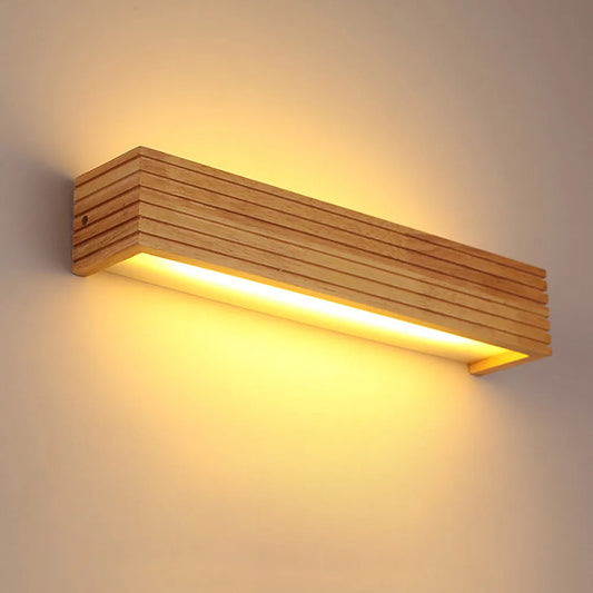 Applique Murale LED Bois Design Nordique Salle de Bain