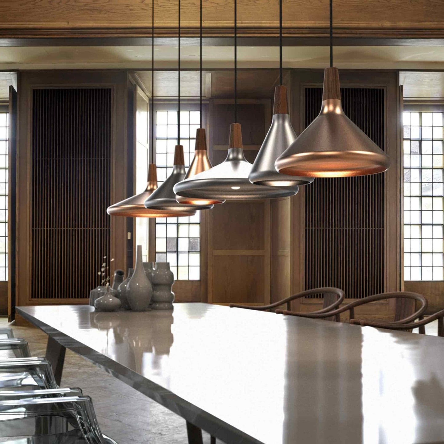 Nori – Suspension Design en Bois et Métal Moderne