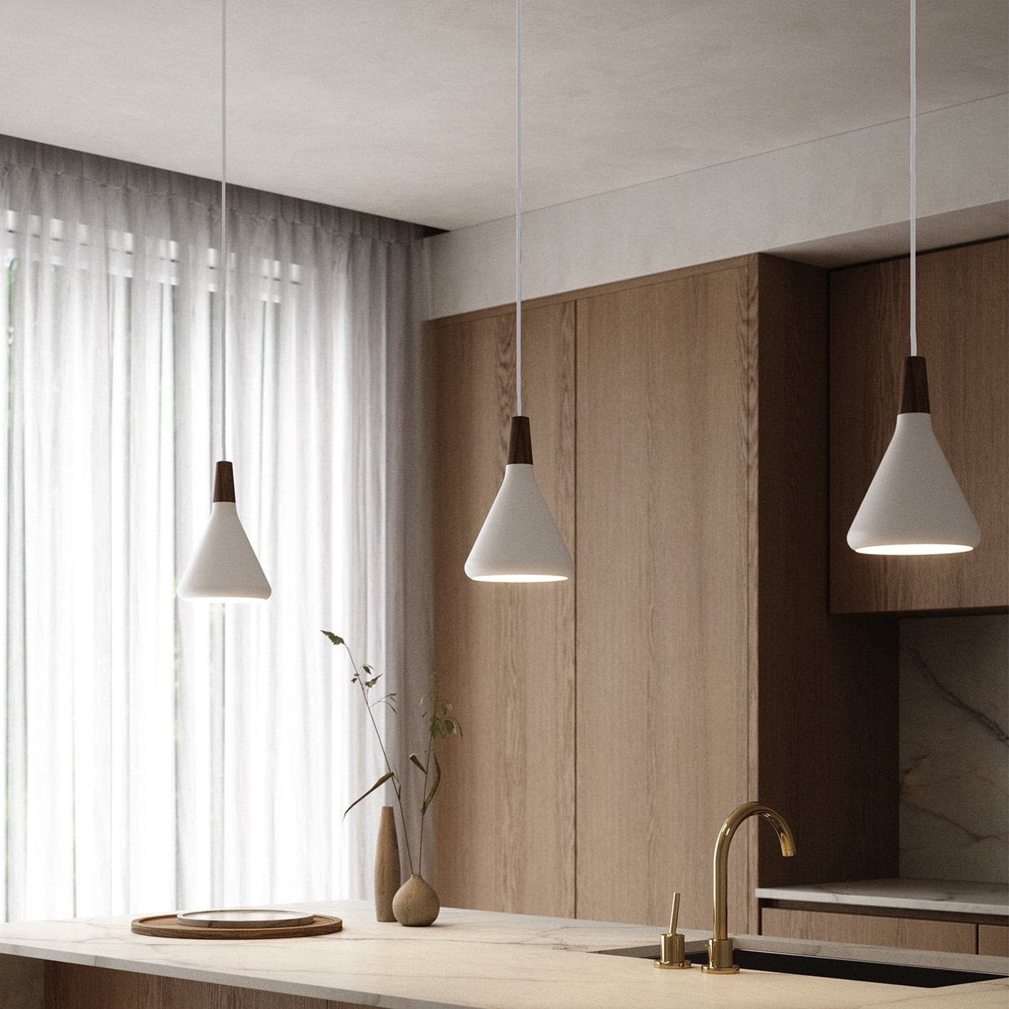 Nori – Suspension Design en Bois et Métal Moderne