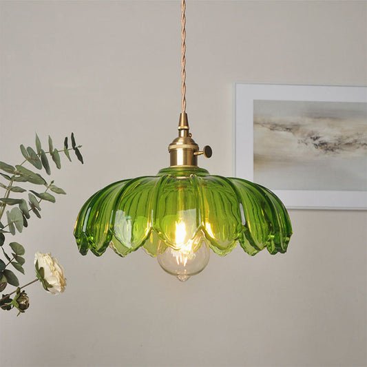 Suspension Vintage Émaillée à Motif Floral | Charme Rétro et Élégance
